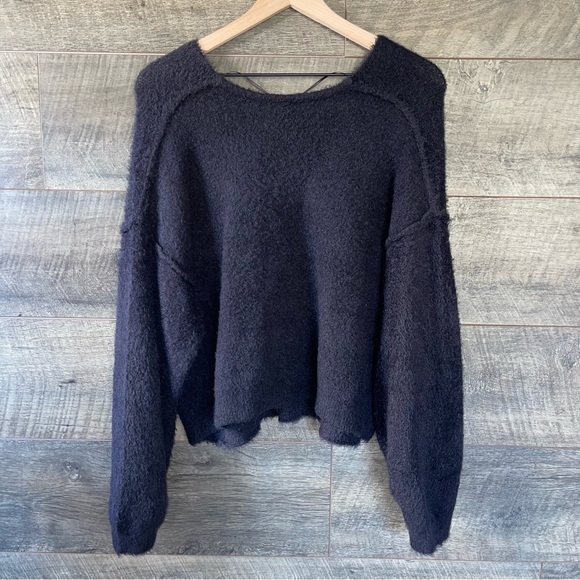 Free People Princess V-Neck Sweater in Black Medium - Picture 5 of 8